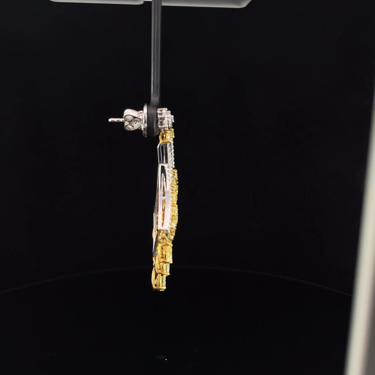 Avize Earrings - 6.81 Carat Yellow Diamond 18K White Gold