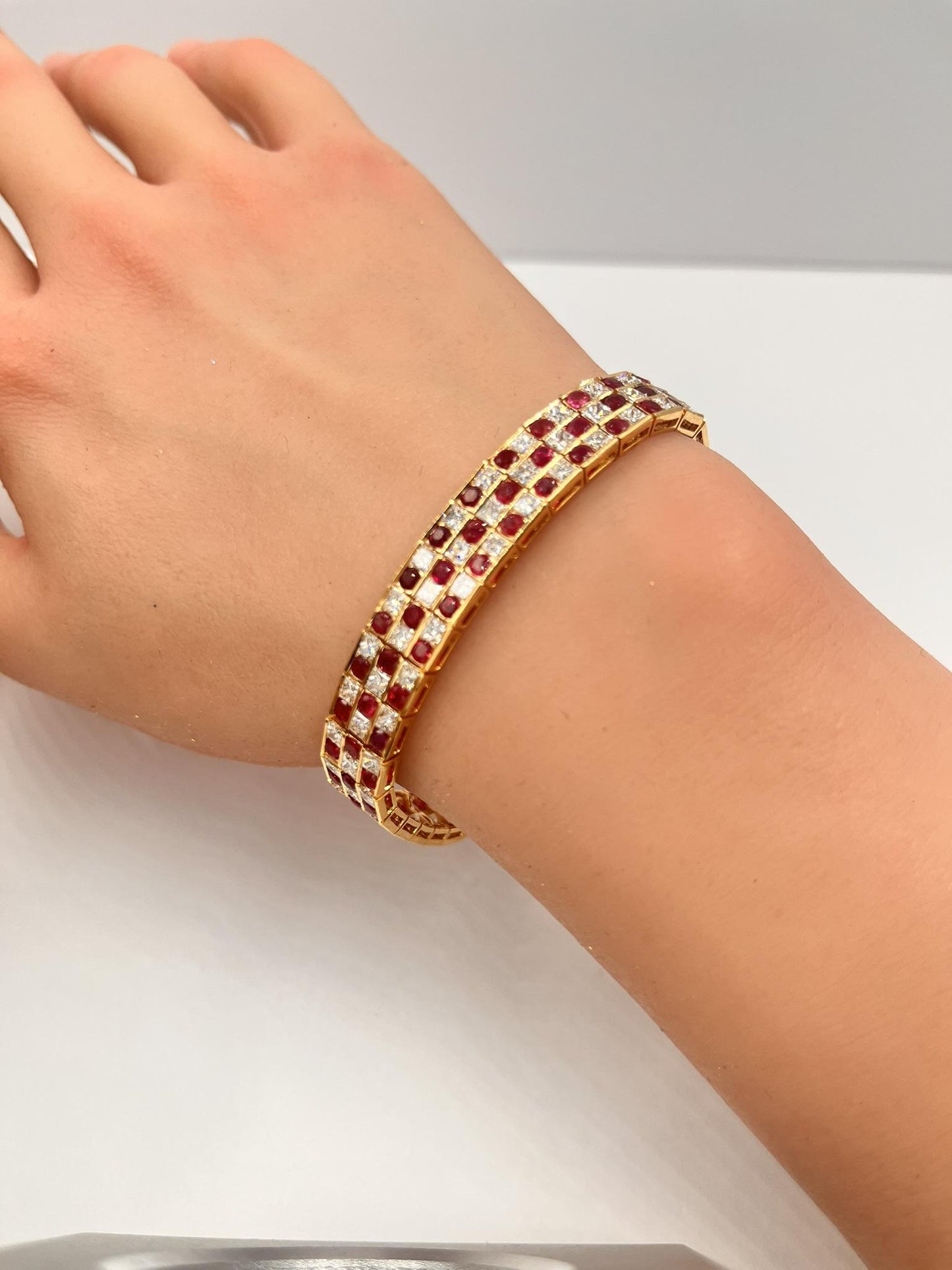 9.27 Natural Burmese Rubies and 9.11 Diamond Bracelet