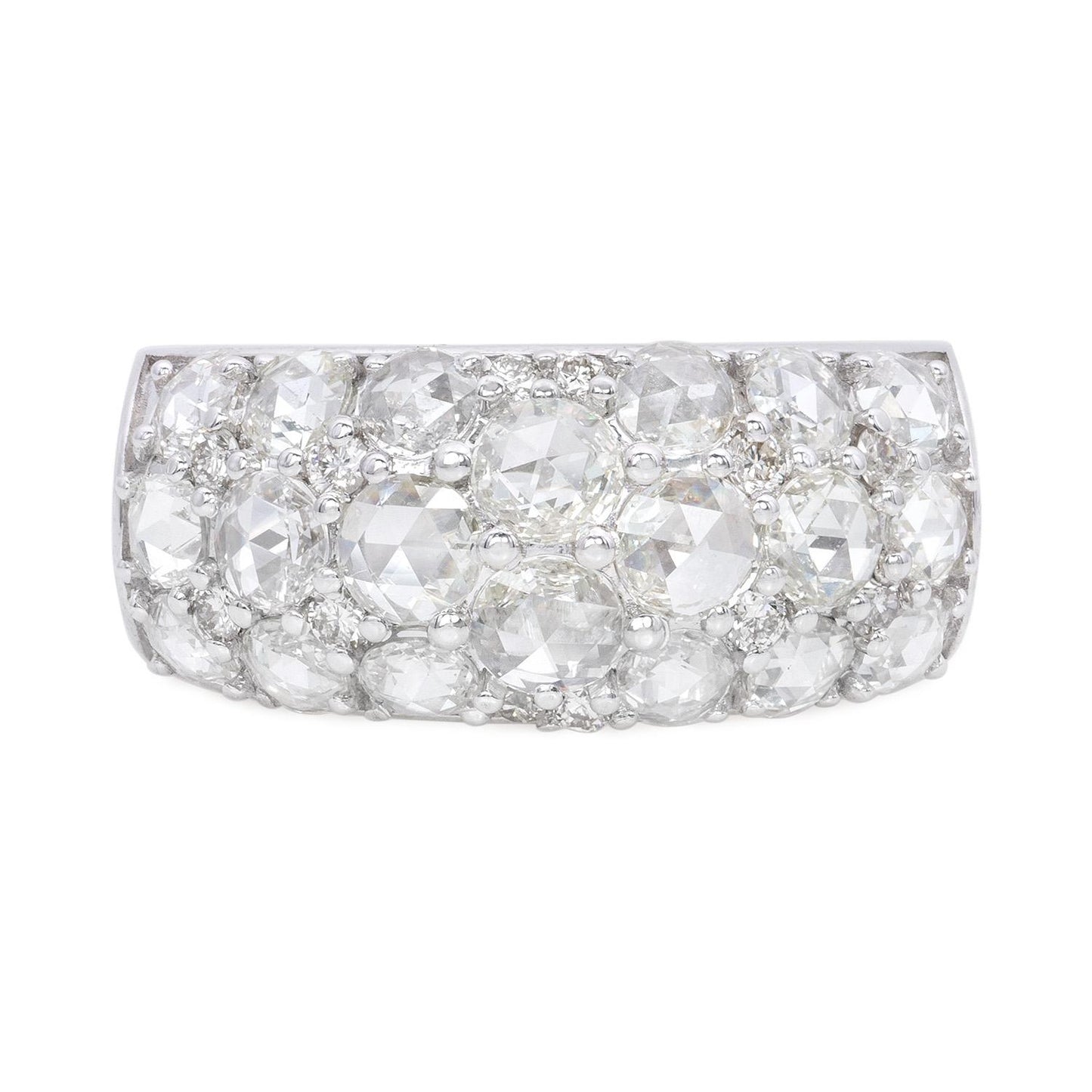 2 Carat Rose Cut Cluster Ring 18K Gold