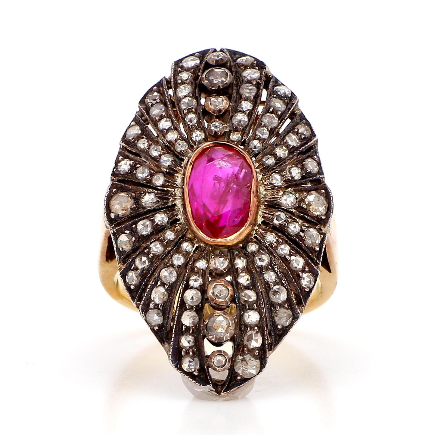 1.30 Carat Ruby and 2.10 Diamond Ring