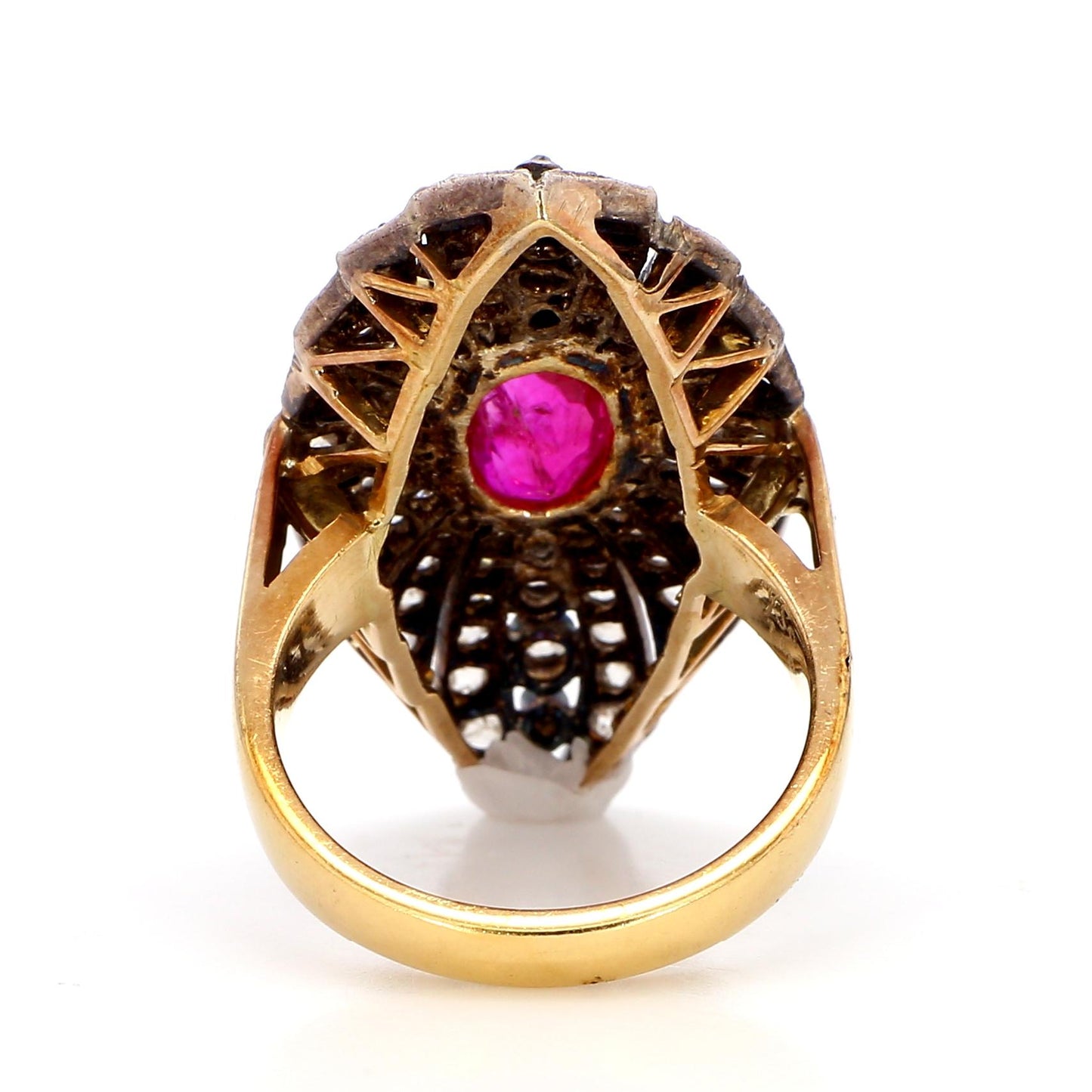 1.30 Carat Ruby and 2.10 Diamond Ring