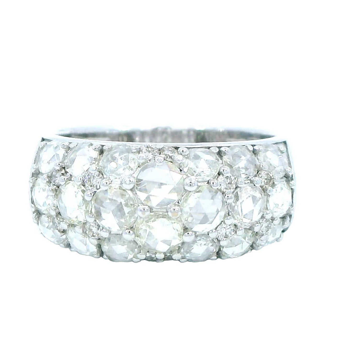 2 Carat Rose Cut Cluster Ring 18K Gold
