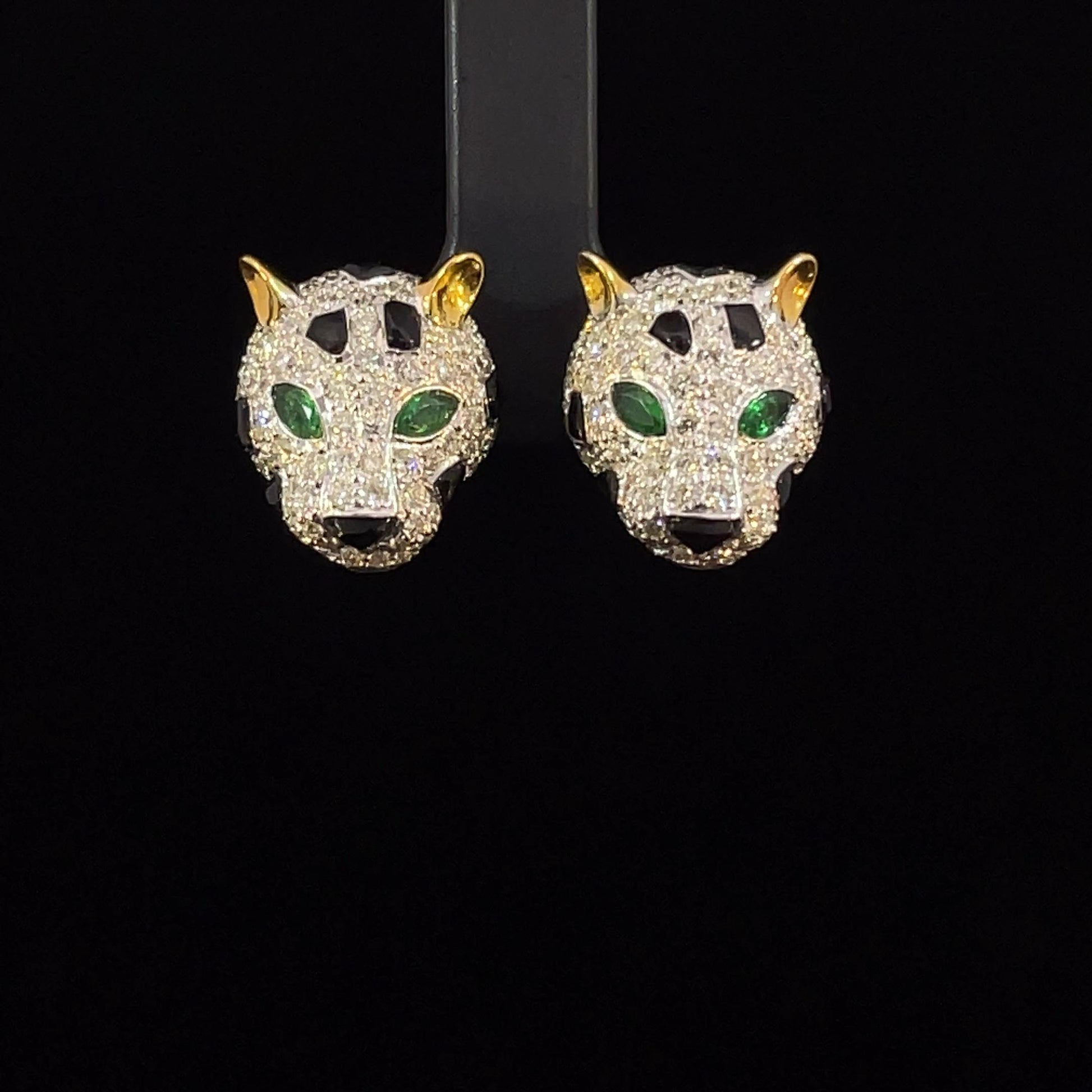 3.01 Carat Diamond Panther Studs
