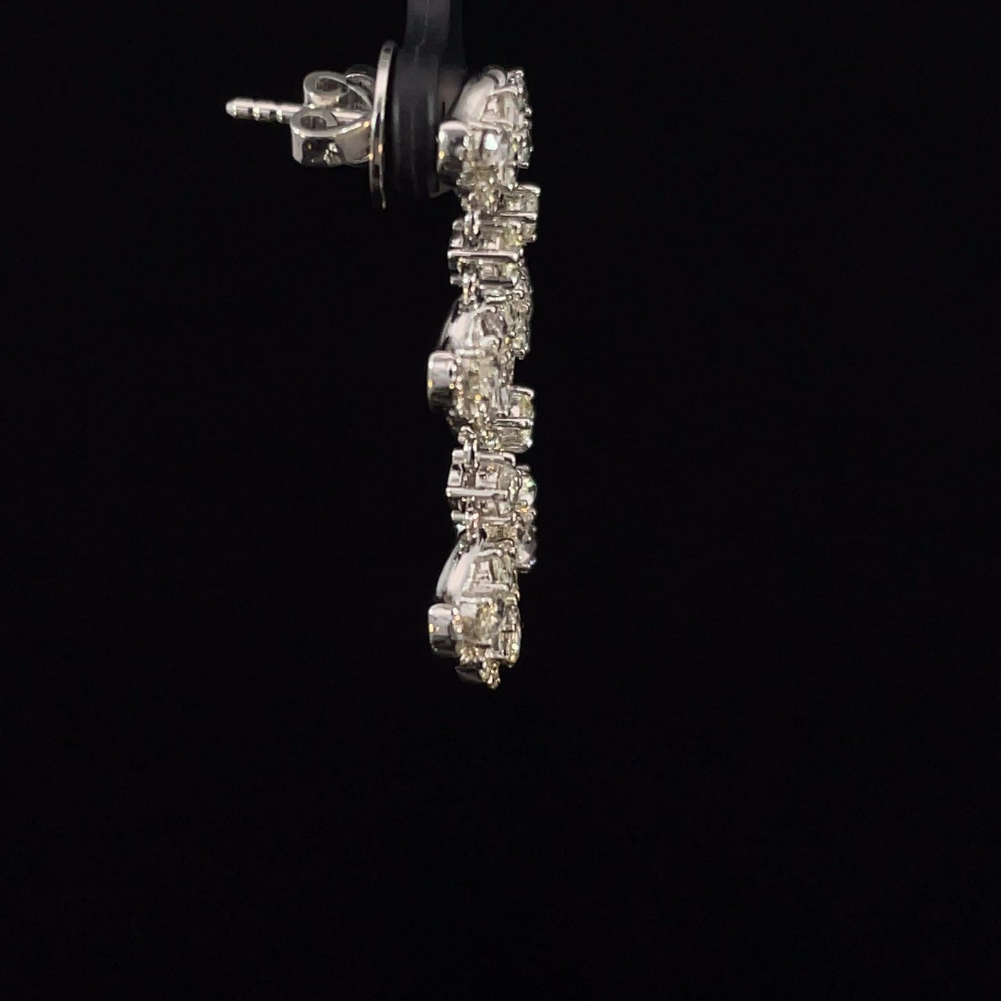 1.6 Carat Rose Cut Tulip 18K Gold Drops Earring
