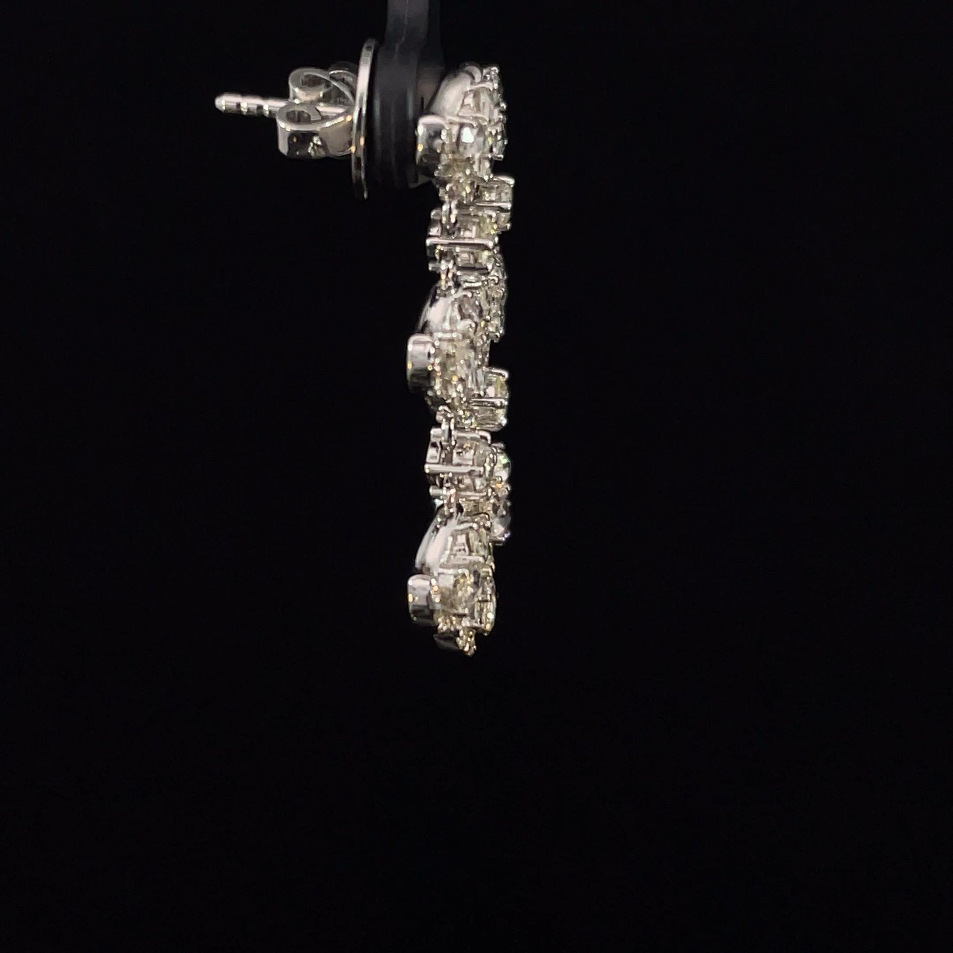 1.6 Carat Rose Cut Tulip 18K Gold Drops Earring