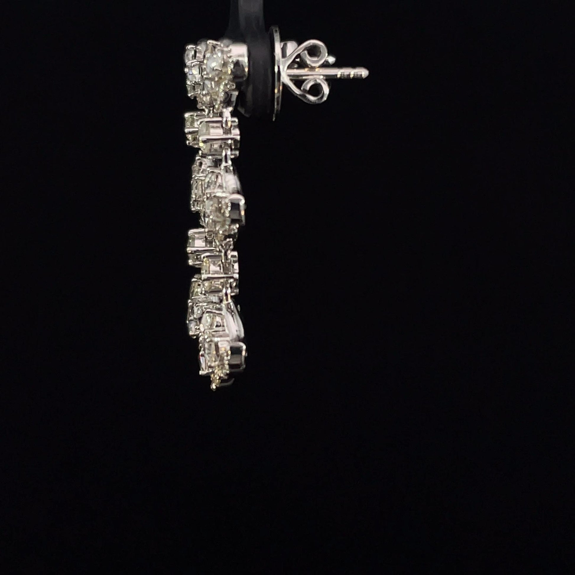 1.6 Carat Rose Cut Tulip 18K Gold Drops Earring