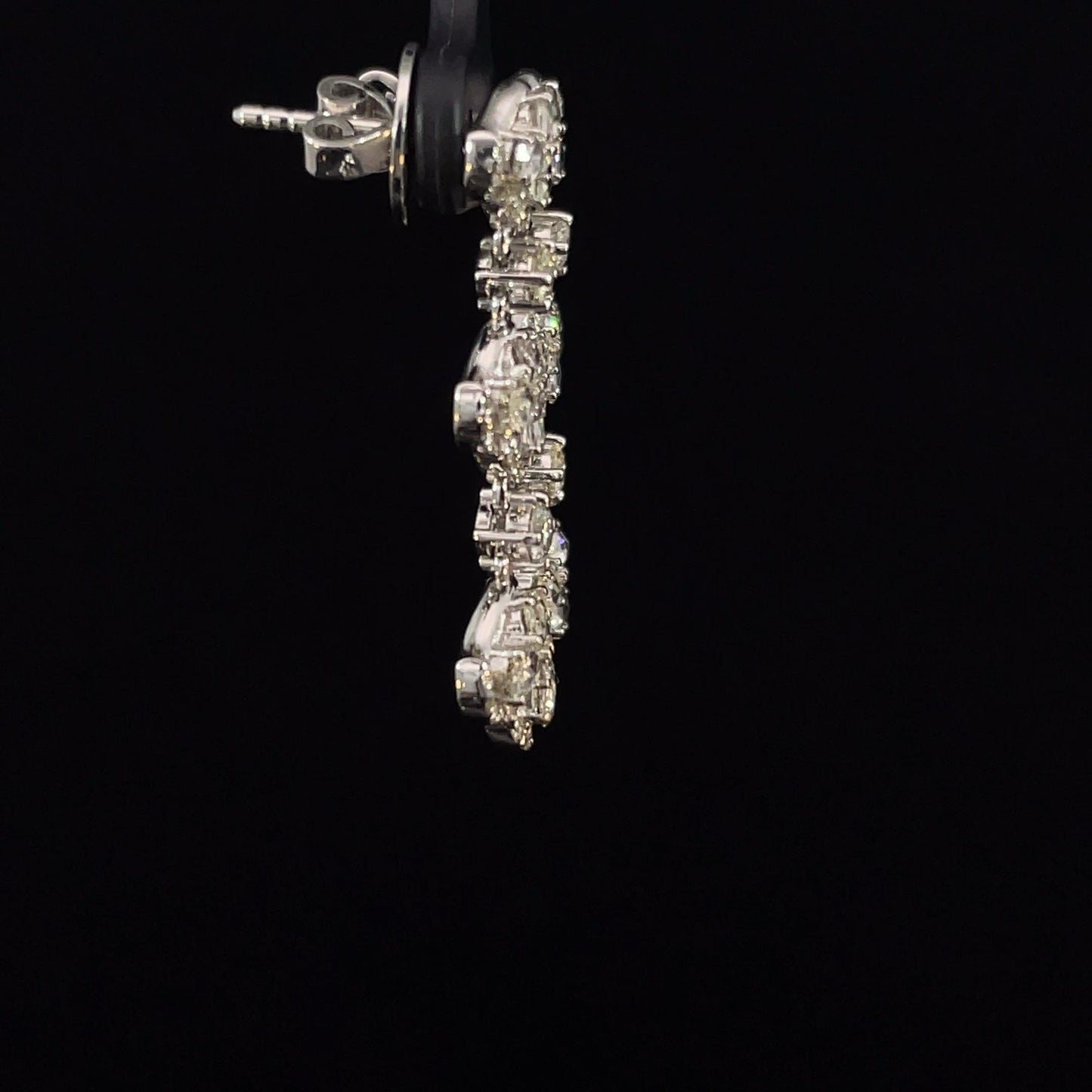 1.6 Carat Rose Cut Tulip 18K Gold Drops Earring