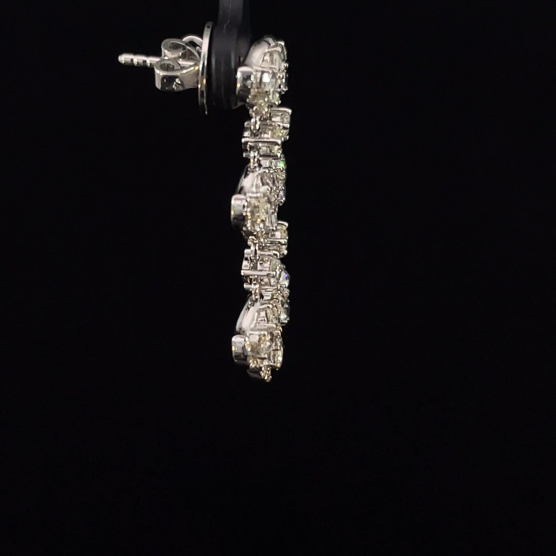 1.6 Carat Rose Cut Tulip 18K Gold Drops Earring