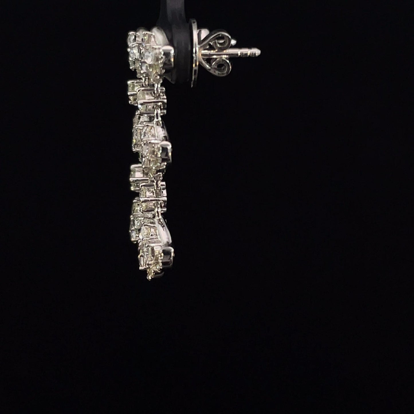 1.6 Carat Rose Cut Tulip 18K Gold Drops Earring