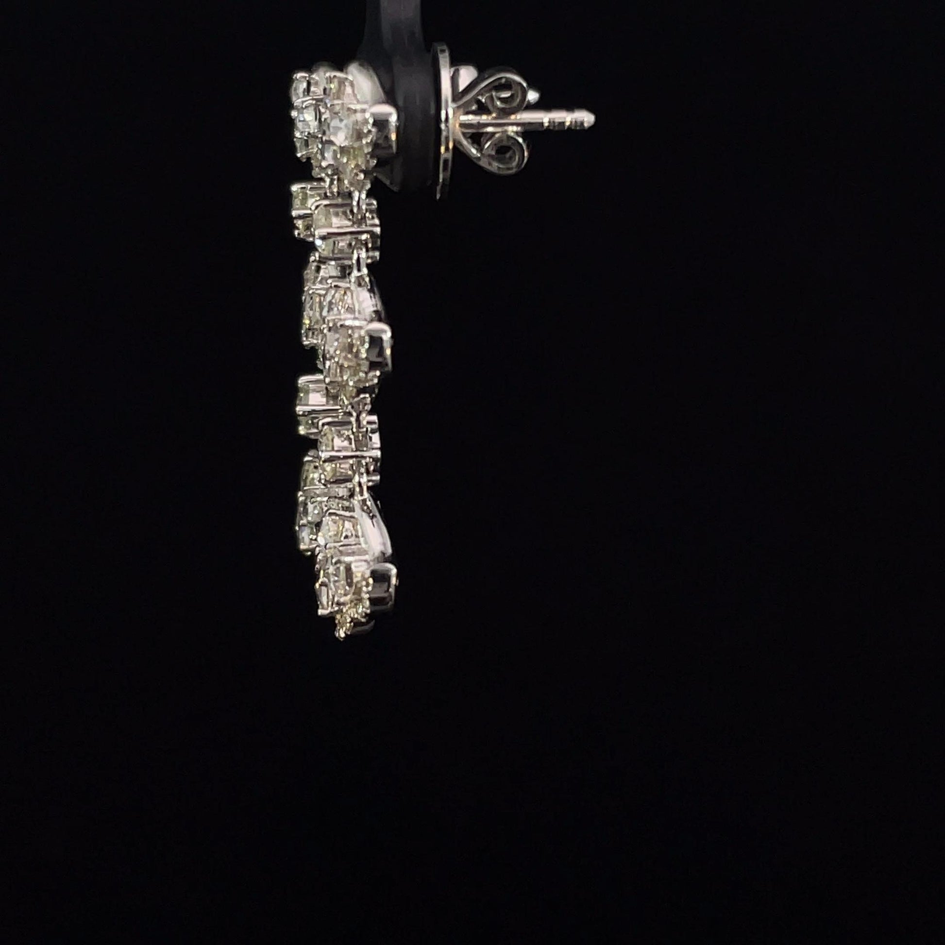 1.6 Carat Rose Cut Tulip 18K Gold Drops Earring