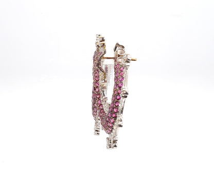 8.19 Carat Pink Sapphire and 4.16 Carat Diamond Stud Earrings in 18K Gold