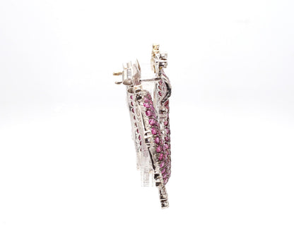 8.19 Carat Pink Sapphire and 4.16 Carat Diamond Stud Earrings in 18K Gold