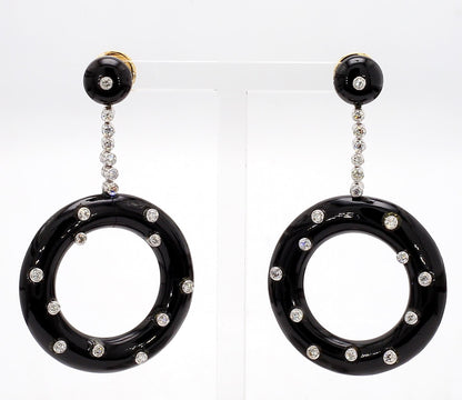 Onyx Deco Style Earrings[no photos]