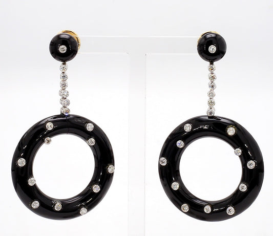 Onyx Deco Style Earrings[no photos]
