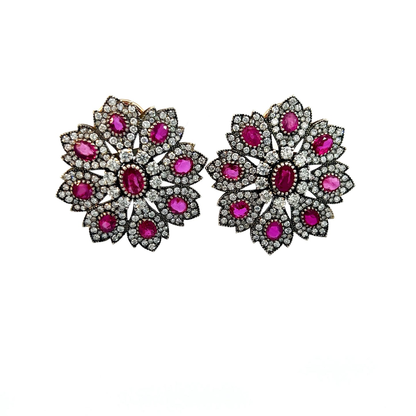 Ruby and Diamond Edwardian Earring