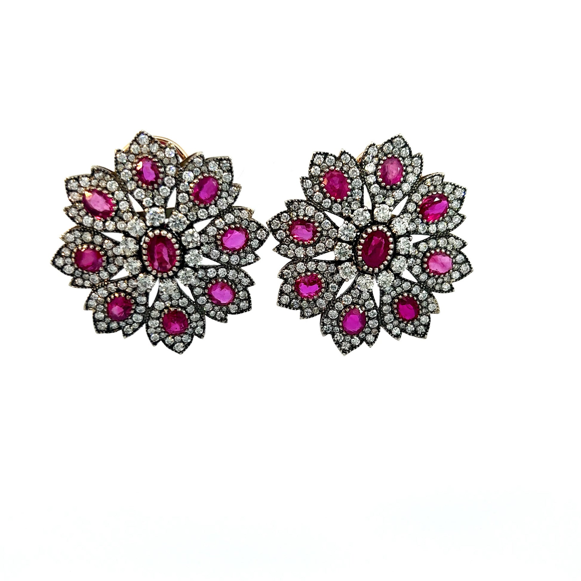 Ruby and Diamond Edwardian Earring