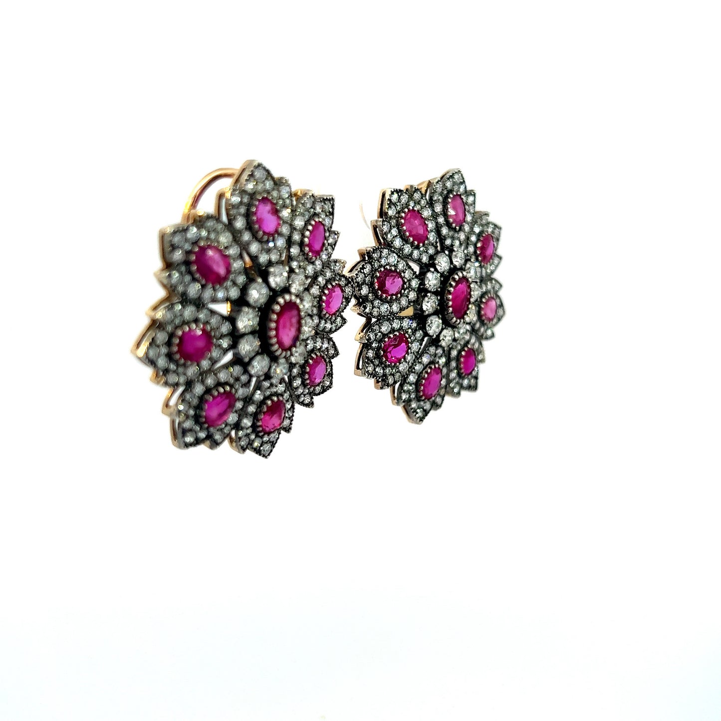 Ruby and Diamond Edwardian Earring