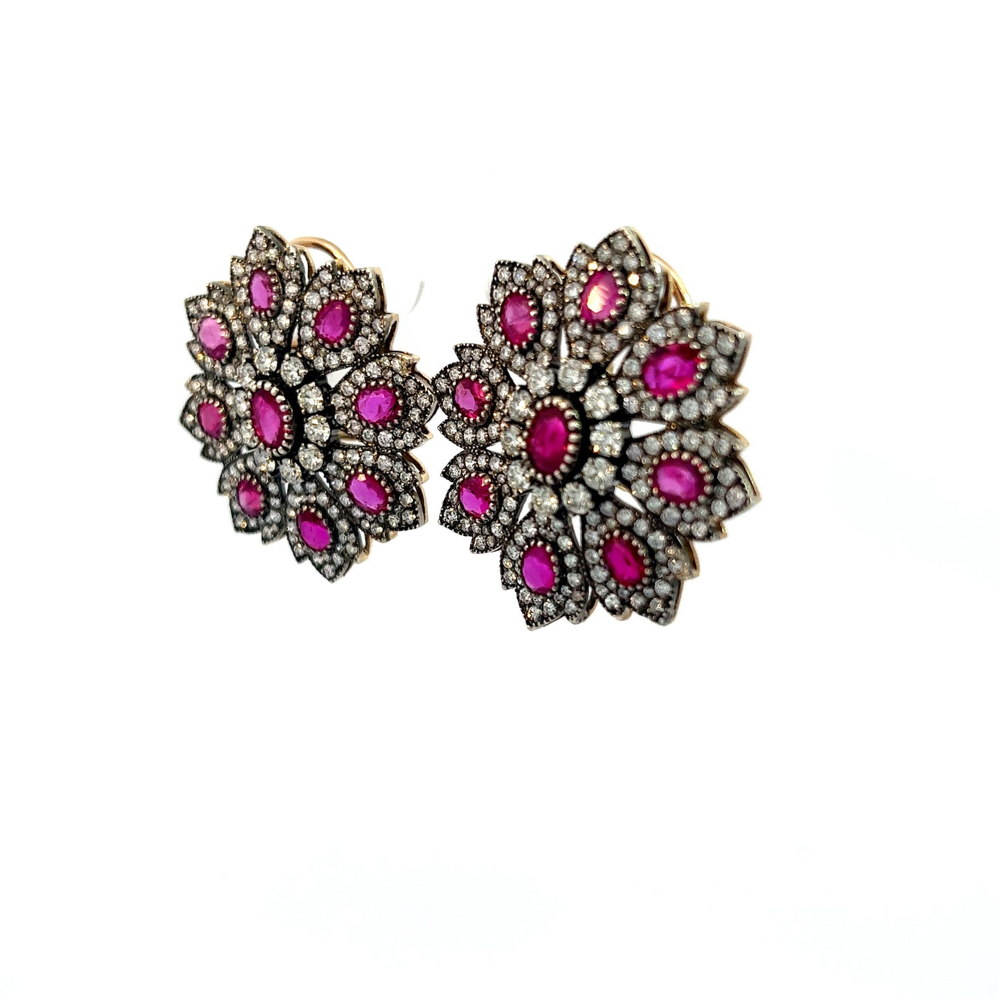 Ruby and Diamond Edwardian Earring