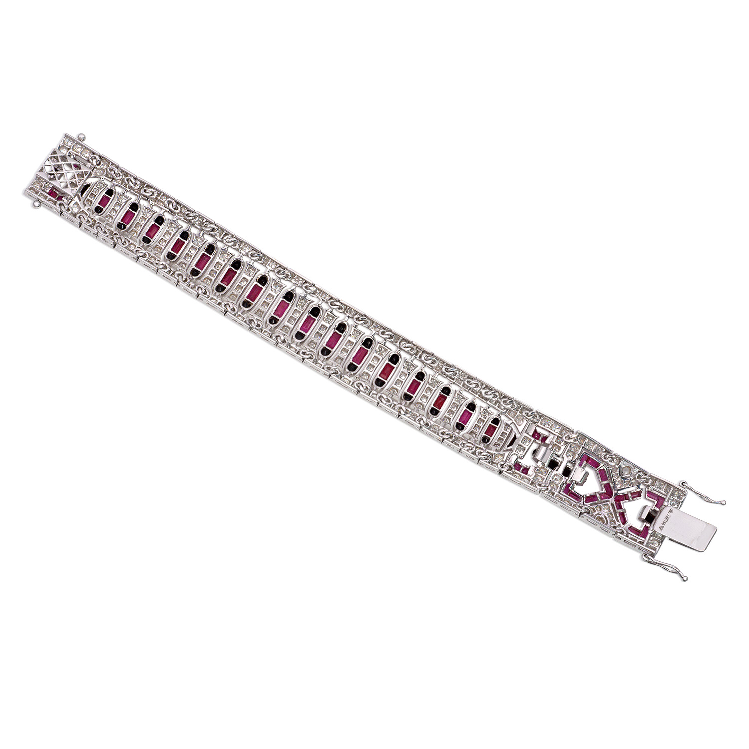 Diamond and Ruby Art Deco Bracelet image 1