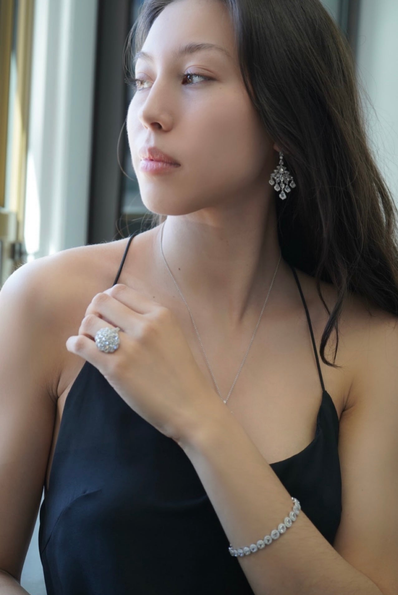 Rosecut Diamond Diamond Drop Earring image 2