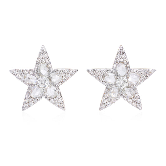Rose Cut Diamond Star Studs image 0