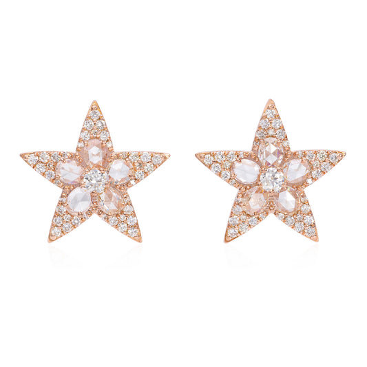 Rose Cut Diamond Star Studs image 0