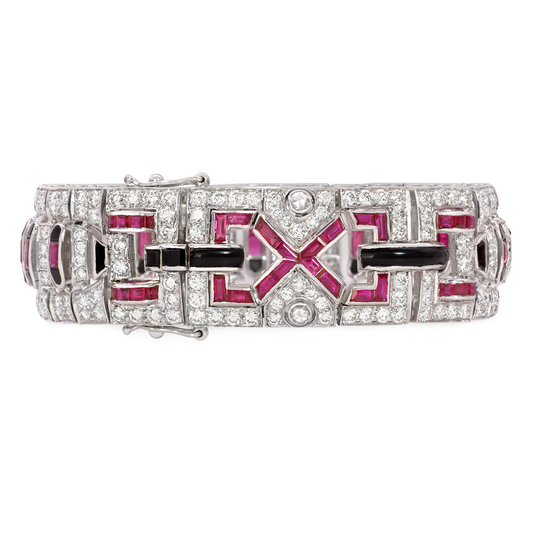 Diamond and Ruby Art Deco Bracelet image 0