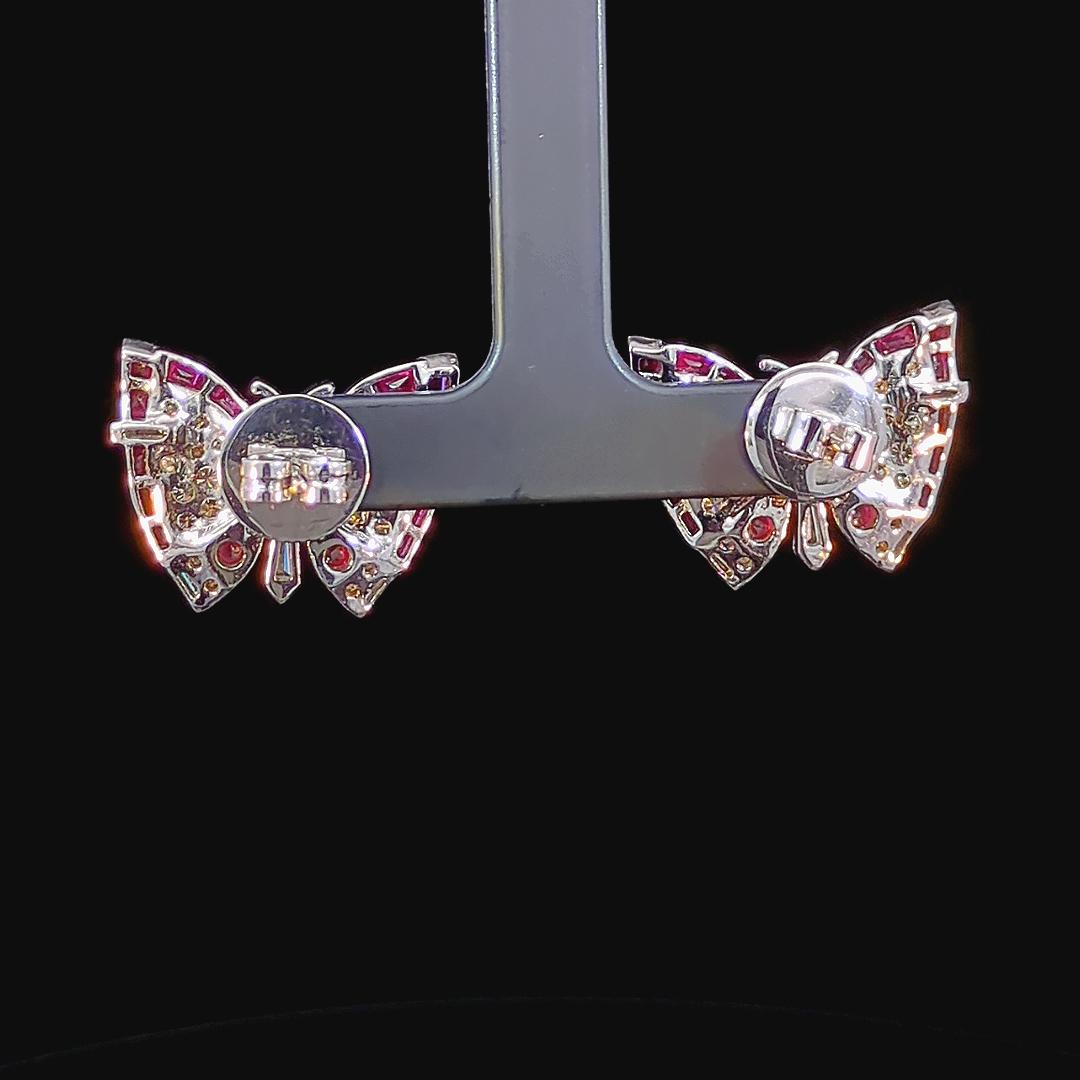 1.65 Carat Diamond Art Deco Butterfly Studs