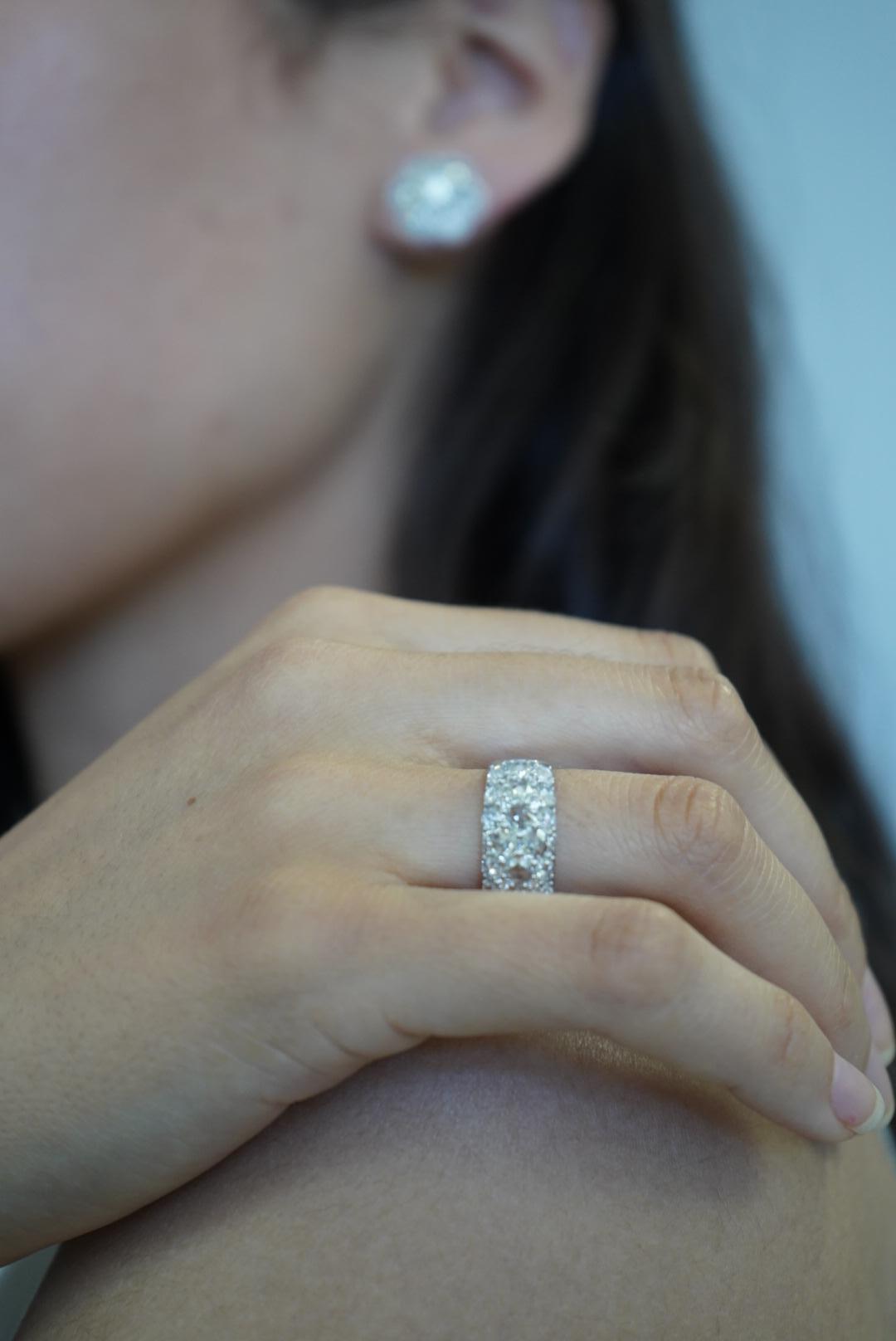 2 Carat Rose Cut Cluster Ring 18K Gold