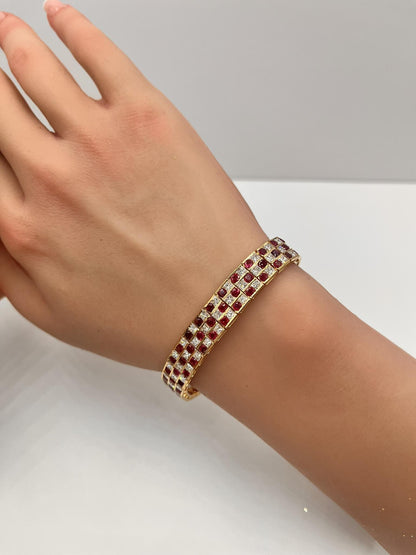 9.27 Natural Burmese Rubies and 9.11 Diamond Bracelet