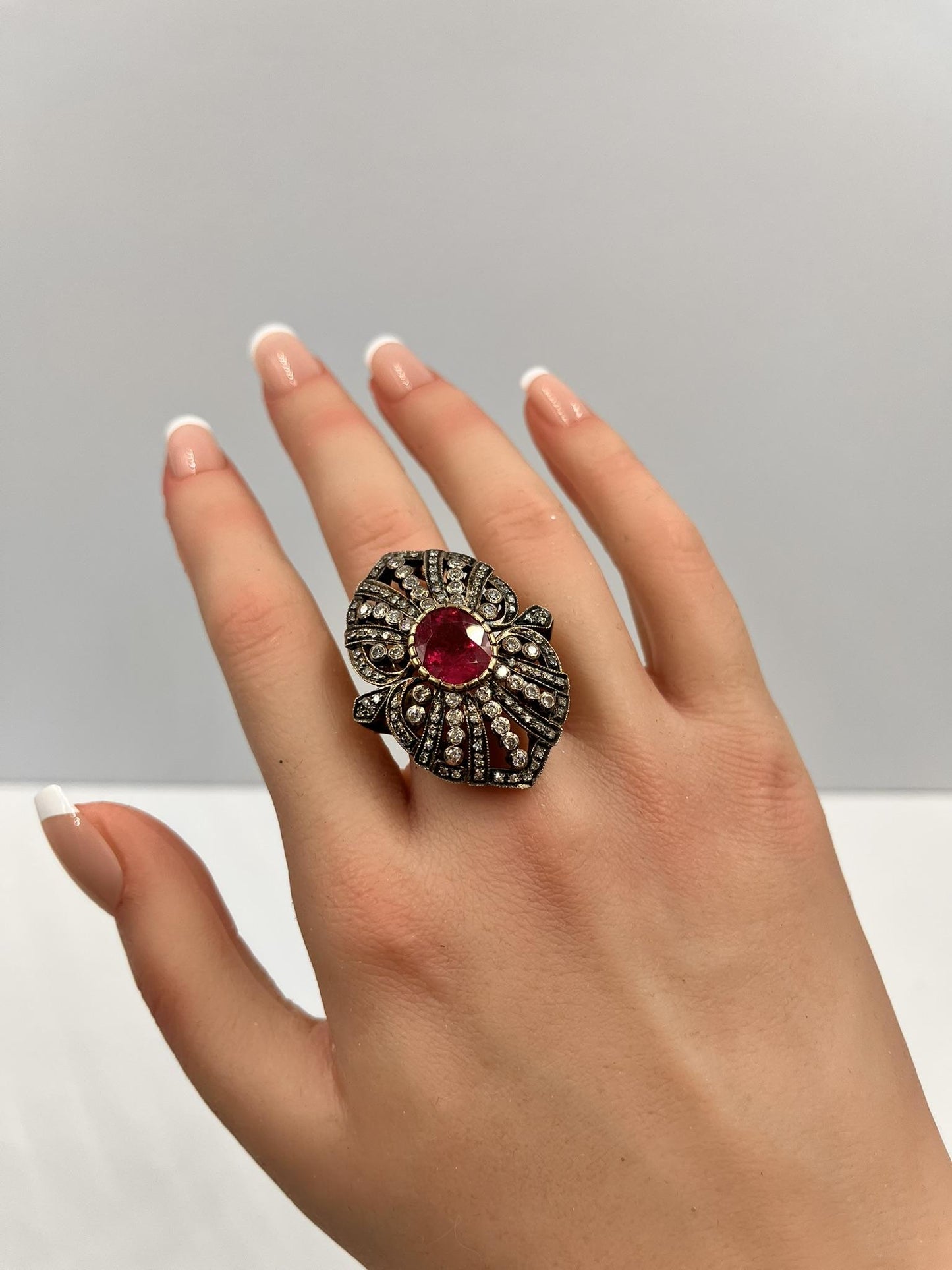 5.6 Carat Ruby and 1.90 Diamond Ring