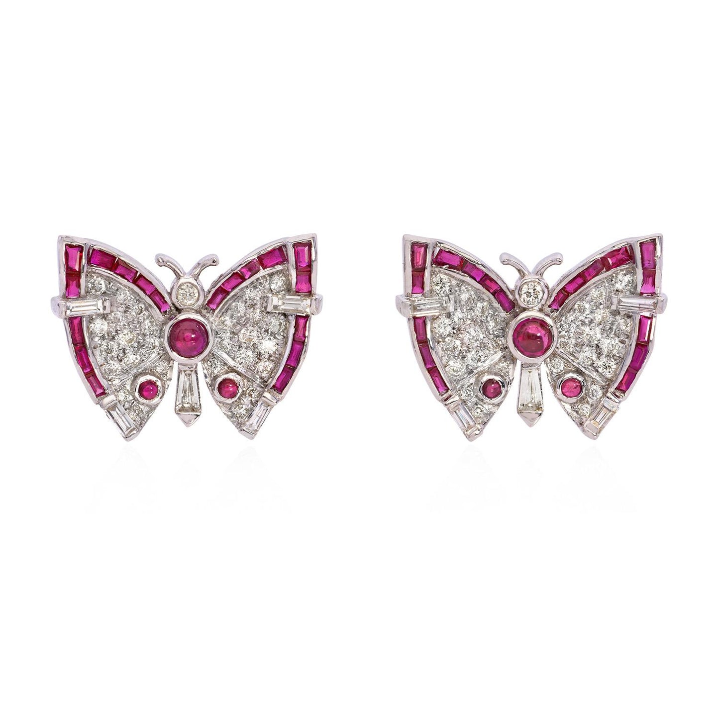 1.65 Carat Diamond Art Deco Butterfly Studs