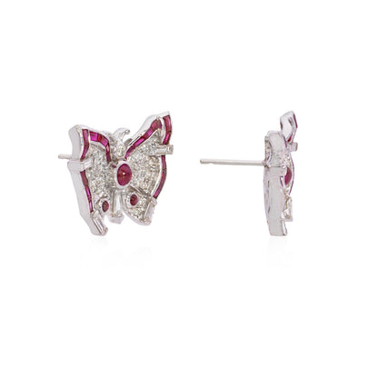 1.65 Carat Diamond Art Deco Butterfly Studs