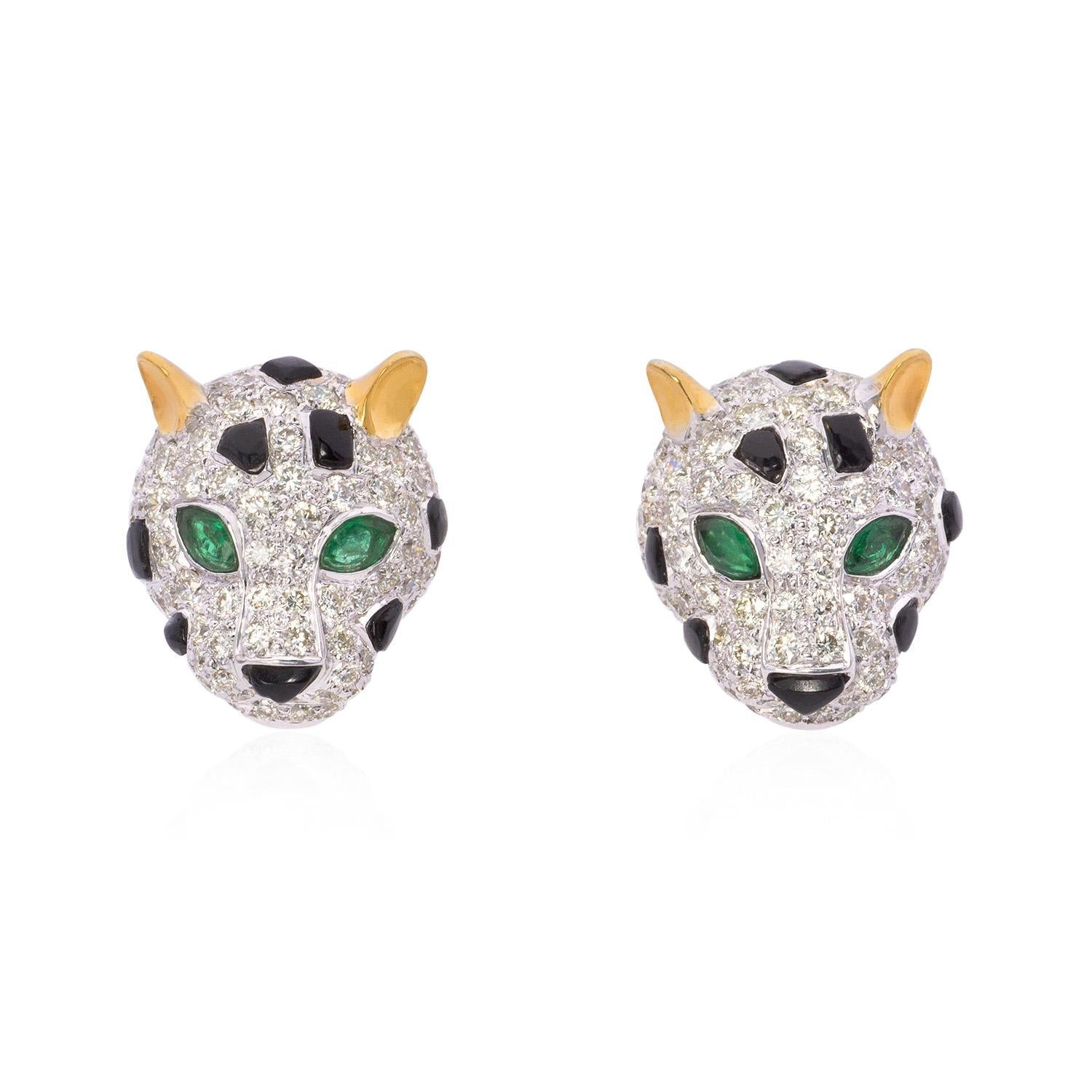 3.01 Carat Diamond Panther Studs
