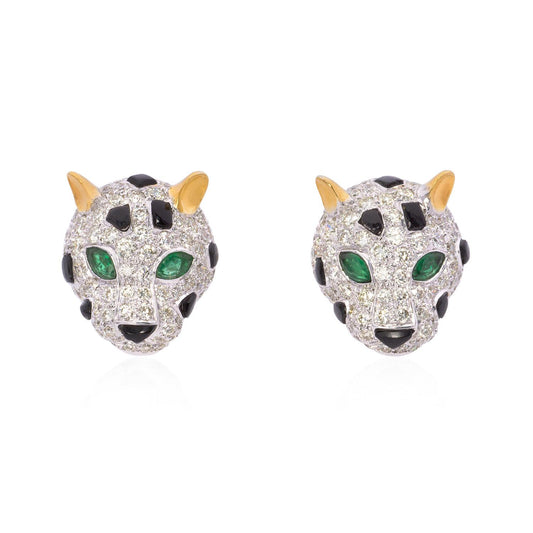 3.01 Carat Diamond Panther Studs