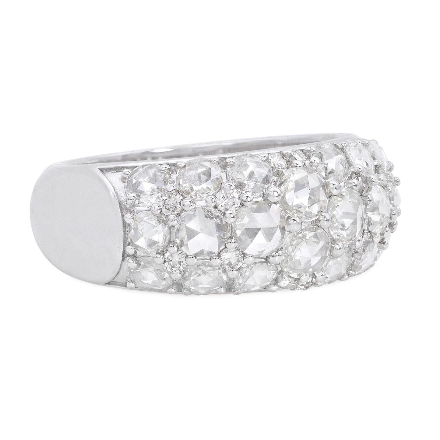2 Carat Rose Cut Cluster Ring 18K Gold