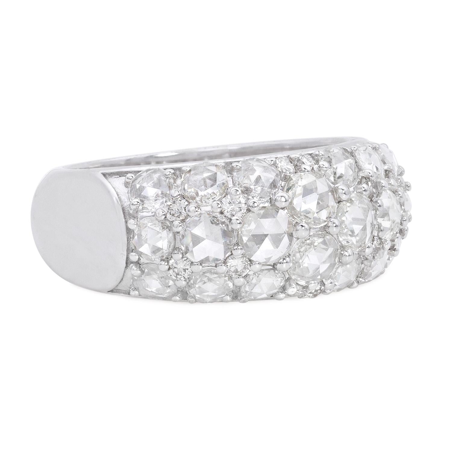 2 Carat Rose Cut Cluster Ring 18K Gold
