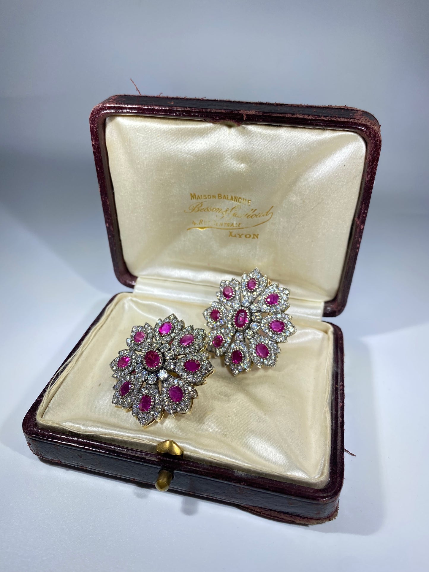 Ruby and Diamond Edwardian Earring