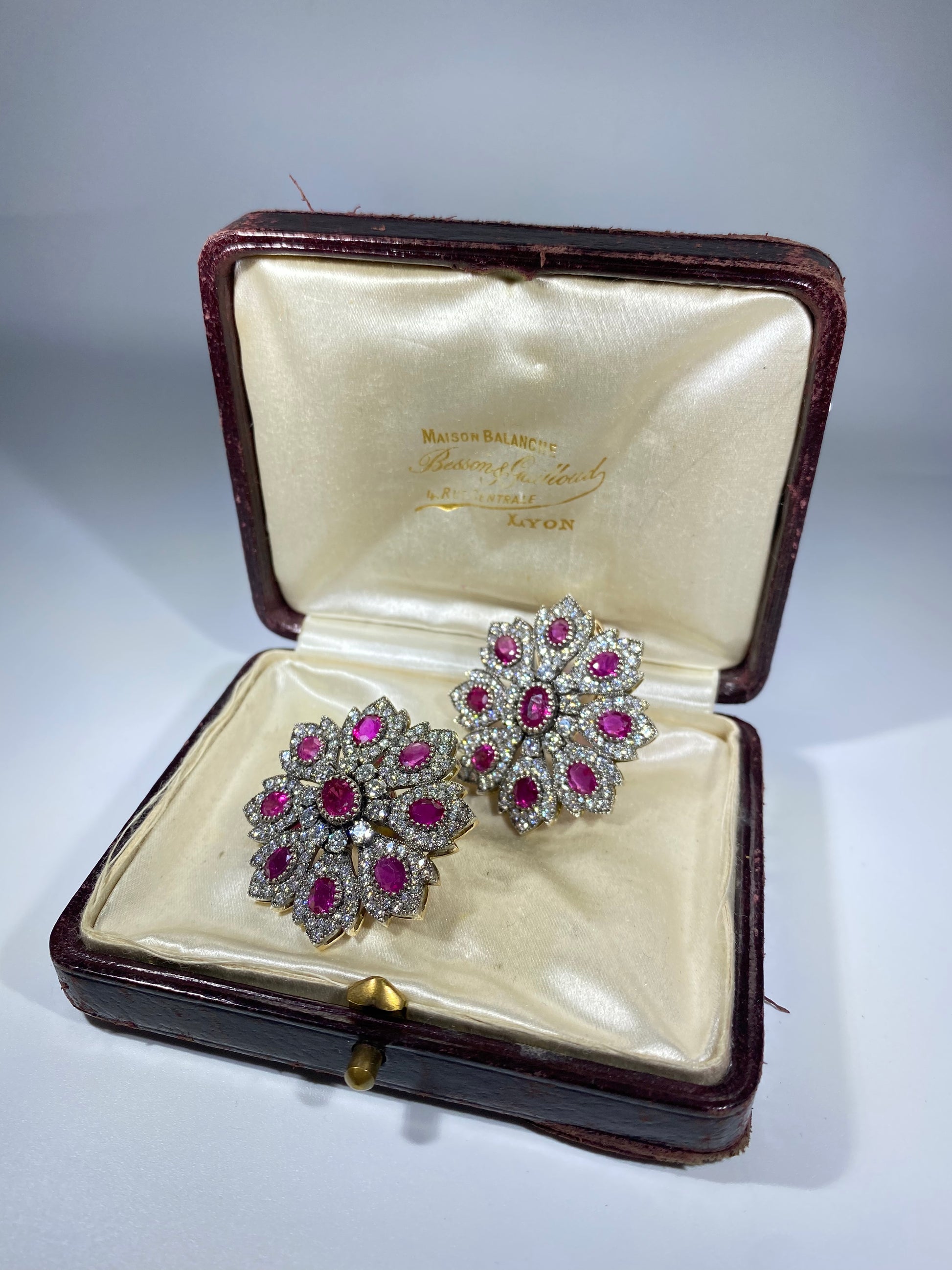 Ruby and Diamond Edwardian Earring