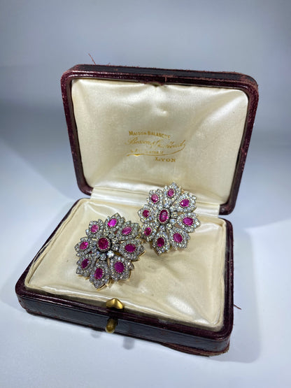 Ruby and Diamond Edwardian Earring