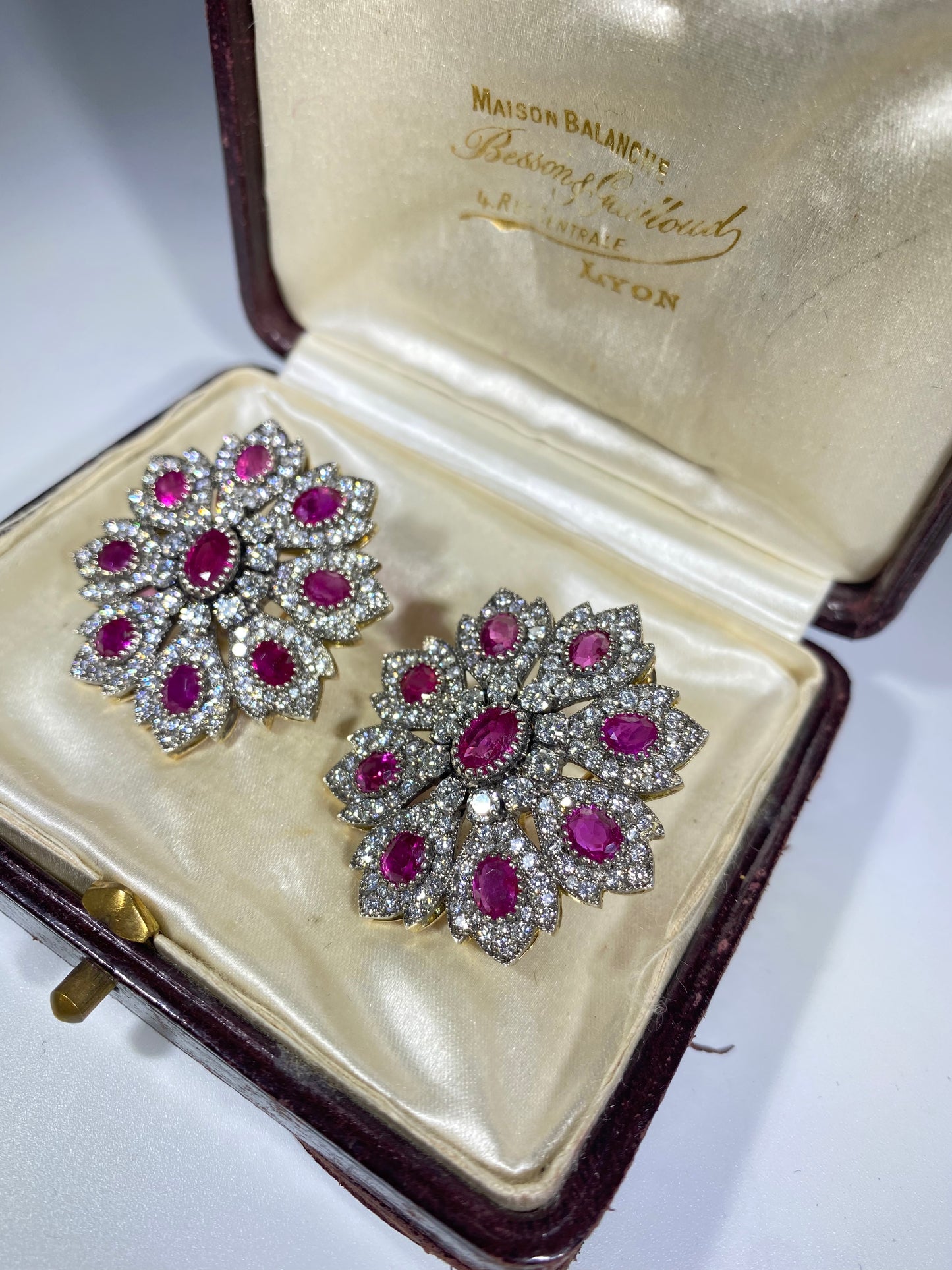 Ruby and Diamond Edwardian Earring