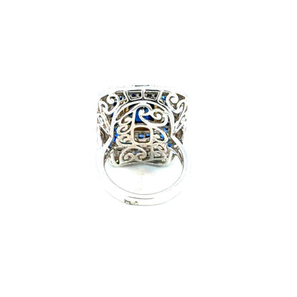 5.6 carat Deco Style Diamond Sapphire Ring
