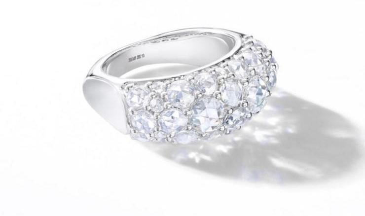 2 Carat Rose Cut Cluster Ring 18K Gold