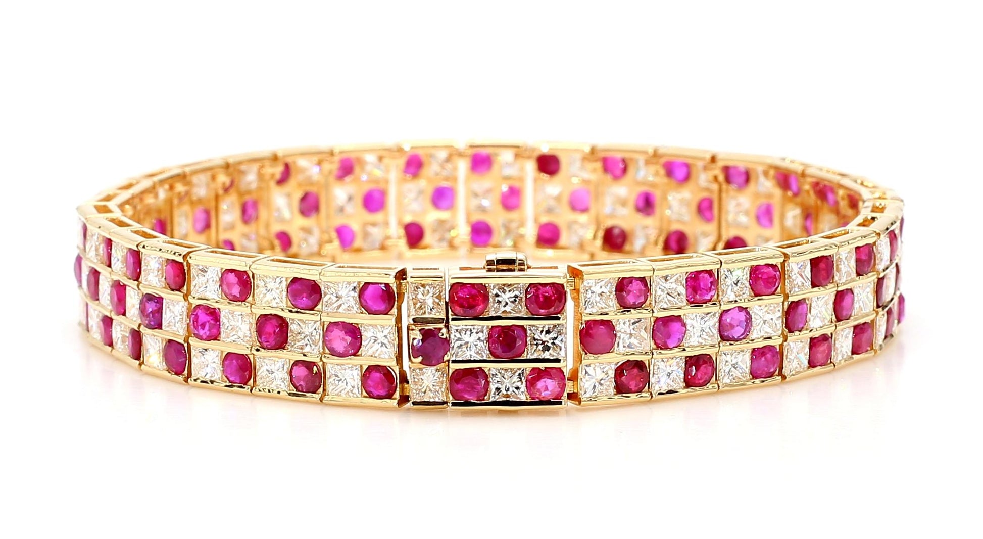 9.27 Natural Burmese Rubies and 9.11 Diamond Bracelet
