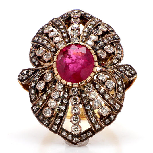 5.6 Carat Ruby and 1.90 Diamond Ring