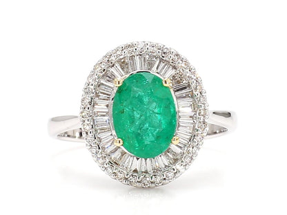 Emerald and Diamond 18K Gold Ring