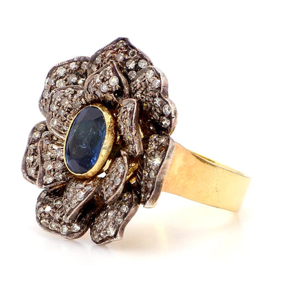 Antique Diamond Sapphire Ring