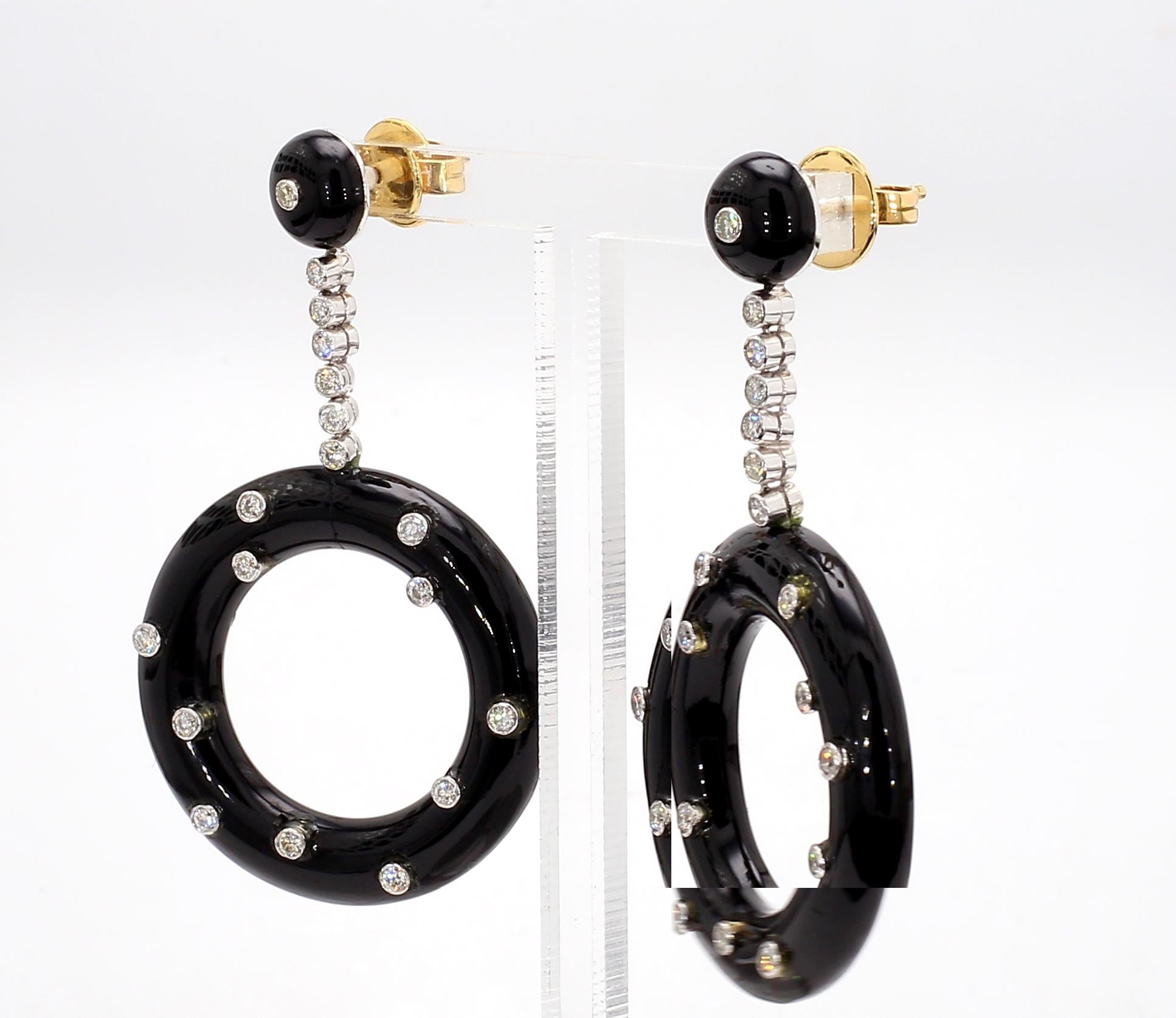 Onyx Deco Style Earrings[no photos]