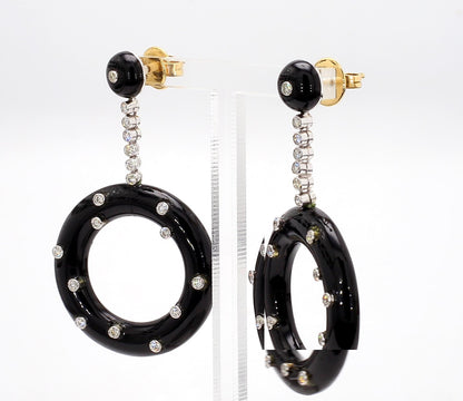 Onyx Deco Style Earrings[no photos]