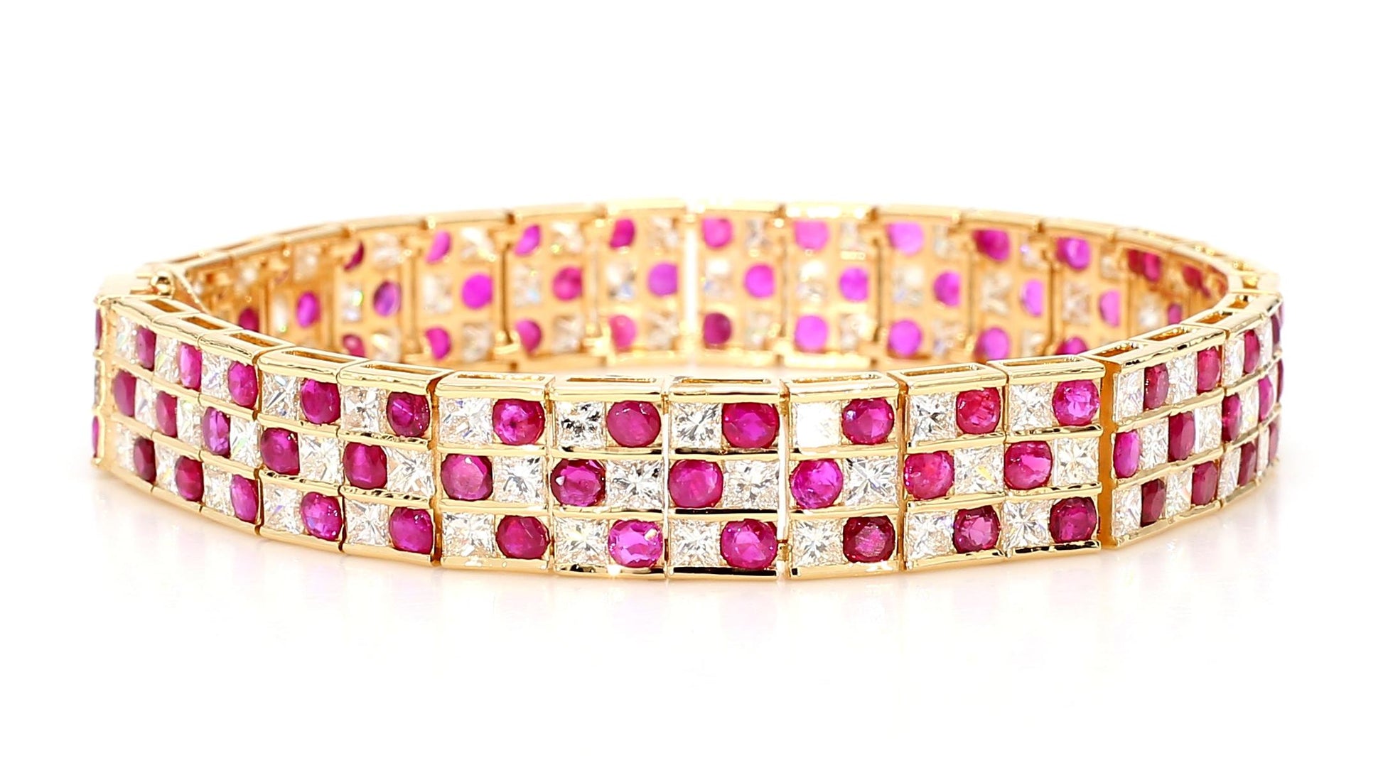 9.27 Natural Burmese Rubies and 9.11 Diamond Bracelet